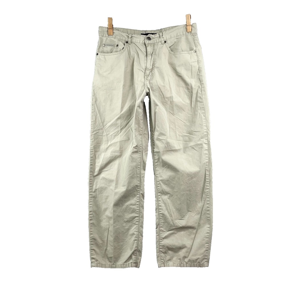 Calvin Klein Jeans‎ Ankle Pants Mens 32x28* Khaki Herringbone Streetwear Preppy
